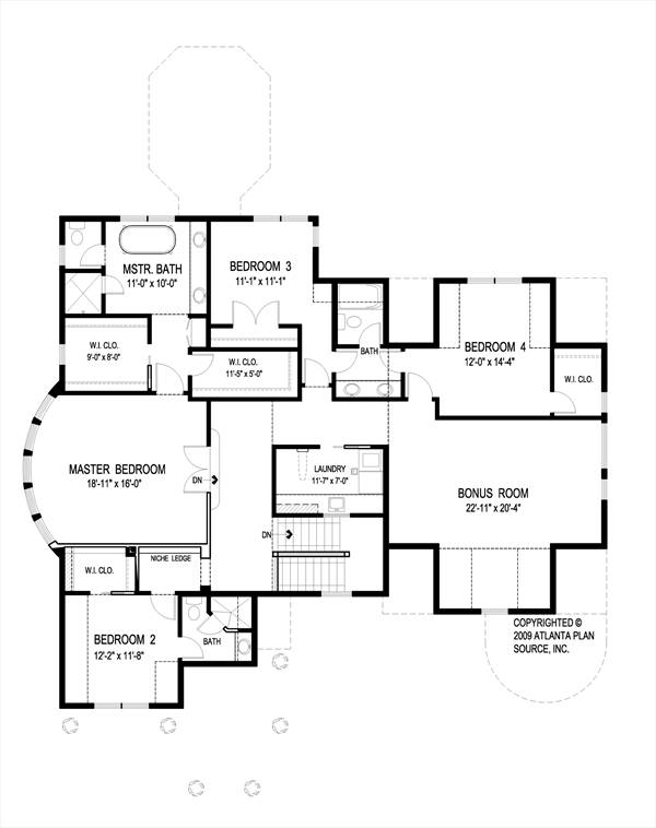 Upper Level Floorplan image of Renville House Plan